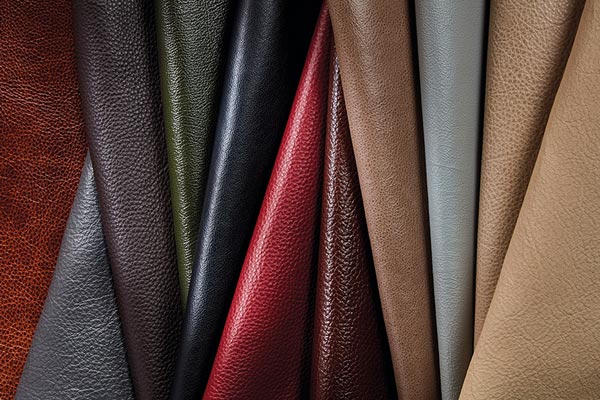 Metallic Leatherol acid-dyed leather sheets — bronze, silver and black shades