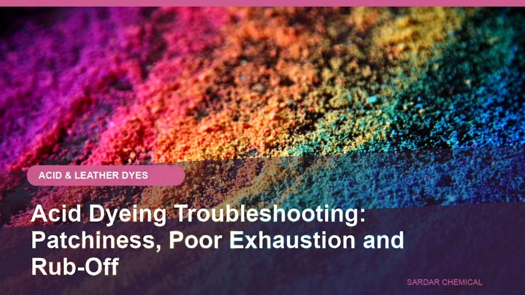 Acid Dyeing Troubleshooting: Patchiness, Poor Exhaustion and Rub-Off