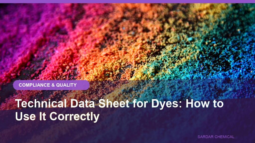 Technical Data Sheet for Dyes: How to Use It Correctly